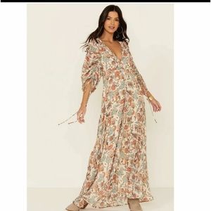 Free People Earthfolk Tea Set Maxi Dress Size Medium